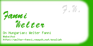 fanni welter business card